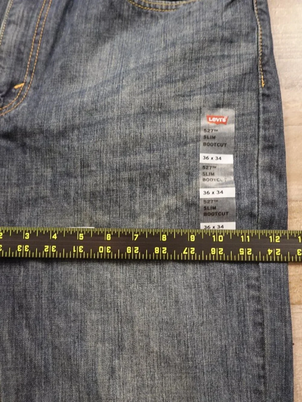 Levi's 527 Slim Bootcut Jeans Men's 36x34 Medium Wash 100% Cotton NWT